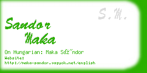 sandor maka business card